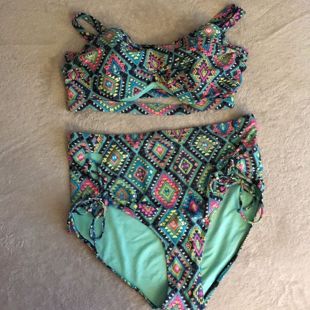 High Waist Tribal Print Bikini